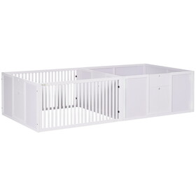 PawHut Whelping Box for Dogs Built for Mother's Comfort, Dog Whelping Pen with Removable Doors, Puppy Playpen for Indoors, Newborn Puppy Supplies & Essentials, 81" x 39" x 20", White W2225P173800
