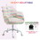 HOMCOM Fluffy Unicorn Office Chair with Mid-Back and Armrest Support, 5 Star Swivel Wheel White Base, Rainbow