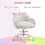 HOMCOM Fluffy Unicorn Office Chair with Mid-Back and Armrest Support, 5 Star Swivel Wheel White Base, Rainbow