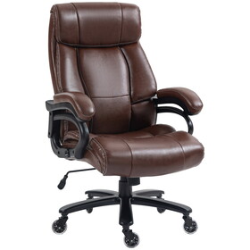 Vinsetto Big and Tall Office Chair, PU Leather Desk Chair 400lb, Brown
