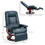 HOMCOM Faux Leather Manual Recliner with Swivel Wood Base, Blue