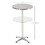 HOMCOM 24 inch Round Bar Table 43" H Adjustable Stainless Steel Top Aluminum Frame Home Pub Bistro