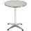 HOMCOM 24 inch Round Bar Table 43" H Adjustable Stainless Steel Top Aluminum Frame Home Pub Bistro