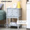 HOMCOM Side Table with 2 Storage Drawers, Modern End Table with Bottom Shelf for Living Room, Home Office, Light Gray