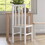 HOMCOM Farmhouse Armless Dining Chairs, Set of 2 with Slat Back, White