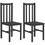 HOMCOM Farmhouse Armless Dining Chairs, Set of 2 with Slat Back, Black