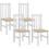 HOMCOM Farmhouse Armless Dining Chairs, Set of 4 with Slat Back, White