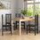 HOMCOM Farmhouse Armless Dining Chairs, Set of 4 with Slat Back, Black