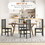 HOMCOM Farmhouse Armless Dining Chairs, Set of 4 with Slat Back, Black