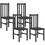 HOMCOM Farmhouse Armless Dining Chairs, Set of 4 with Slat Back, Black