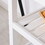 HOMCOM Kitchen Island with Stainless Steel Top, Open Shelves, and Drawers, Gray W2225P173899