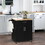 HOMCOM Kitchen Island Cart Rolling Trolley Cart with Drawer, Storage Cabinet & Towel Rack, Black