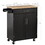 HOMCOM Kitchen Island Cart Rolling Trolley Cart with Drawer, Storage Cabinet & Towel Rack, Black