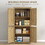 HOMCOM 64" Rattan Kitchen Storage Cabinet with Adjustable Shelf, Natural