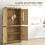 HOMCOM 64" Rattan Kitchen Storage Cabinet with Adjustable Shelf, Natural