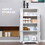 HOMCOM 48.5" Farmhouse Kitchen Pantry, Floor Storage Cabinet, Cupboard Organizer, White