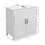 Bathroom Sink Cabinet, Pedestal Sink Cabinet with Adjustable Shelf, White