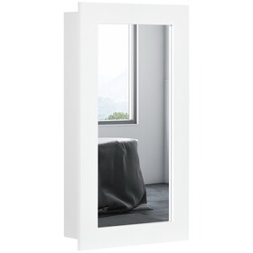 kleankin Bathroom Medicine Cabinet, Wall Mounted Mirror Cabinet, White