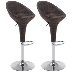 HOMCOM Adjustable Bar Stools Set of 2, Rattan Bar Height Barstools with Swivel for Pub Counter Kitchen W2225P173929