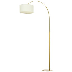 HOMCOM 6FT Arch Shape Floor Lamp with Flexible Shade Head & Metal Round Base W2225P173946