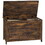 HOMCOM 29.9" Storage Chest w/ 2 Safety Hinges, Wooden Box, Rustic Brown