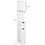 kleankin Tall Bathroom Storage Cabinet, Freestanding Linen Tower with 2 Open Shelves and 2 Door Cabinets, White
