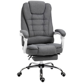 Vinsetto Executive Office Chair with Footrest, Linen-Fabric Computer Chair W2225P173974