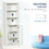 kleankin Tall Bathroom Storage Cabinet with 3 Tier Shelf, Glass Door Cabinet, Freestanding Linen Tower with Adjustable Shelves, Antique White