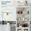 kleankin Tall Bathroom Storage Cabinet with 3 Tier Shelf, Glass Door Cabinet, Freestanding Linen Tower with Adjustable Shelves, Antique White