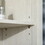 kleankin Tall Bathroom Storage Cabinet with 3 Tier Shelf, Glass Door Cabinet, Freestanding Linen Tower with Adjustable Shelves, Antique White