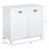 HOMCOM Tilt-Out Laundry Sorter Bathroom Cabinet, White