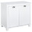 HOMCOM Tilt-Out Laundry Sorter Bathroom Cabinet, White