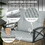 Outsunny 3 Piece Patio Rocking Chair Set, Outdoor Wicker Bistro Set with 2 Cushioned Porch Rockers and 2 Tier Coffee Table for Garden, Porch, Backyard, Light Gray