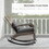 Outsunny Outdoor Wicker Adirondack Rocking Chair, Patio Rattan Rocker Chair with High Back, Seat Cushion, and Pillow for Garden, Porch, Balcony, Gray