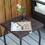 Outdoor PE Wicker Side Table, Small Square Rattan End Table, All-Weather Material Coffee Table for Garden, Balcony, Backyard, Brown W2225P174040