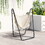 Outsunny Patio Hammock Chair with U Shape Stand, Outdoor Hammock Swing Hanging Lounge Chair with Side Pocket, Black/Cream White