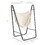 Outsunny Patio Hammock Chair with U Shape Stand, Outdoor Hammock Swing Hanging Lounge Chair with Side Pocket, Black/Cream White