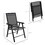 Outsunny Set of 4 Patio Folding Chairs, Stackable Outdoor Sling Patio Dining Chairs with Armrests for Lawn, Camping, Dining, Beach, Metal Frame, No assembly, Black