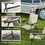Outsunny Folding Patio Chairs, Set of 4 Sports Chairs for Adults, Camping Chairs with Armrests, Breathable Mesh Fabric Seat for Lawn, Beige