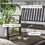 Outsunny 46" Outdoor Garden Bench, Metal Bench, Wood Look Slatted Frame Furniture for Patio, Park, Porch, Lawn, Yard, Deck, Brown