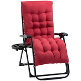 Outsunny Zero Gravity Chair, Folding Reclining Lounge Chair with Padded Cushion, Side Tray for Indoor and Outdoor, Supports up to 264 lbs., Red W2225P174089