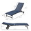 Outsunny Chaise Lounge Outdoor, 2 Piece Lounge Chair with Wheels, Tanning Chair with 5 Adjustable Position for Patio, Beach, Yard, Pool, Dark Blue