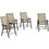Outsunny Set of 4 Patio Folding Chairs, Stackable Outdoor Sling Patio Dining Chairs with Armrests for Lawn, Camping, Dining, Beach, Metal Frame, No assembly, Light Mixed Brown