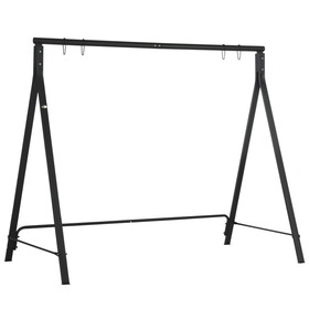 Outsunny Metal Porch Swing Stand, Heavy Duty Swing Frame, Hanging Chair Stand Only, 528 LBS Weight Capacity, for Backyard, Patio, Lawn, Playground, Black