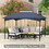 Outsunny 10' x 12' Gazebo Canopy Replacement, 2-Tier Outdoor Gazebo Cover Top Roof with Drainage Holes, (TOP ONLY), Dark Blue