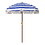 Outsunny 6.2' Portable Beach Umbrella, UV 40+ Ruffled Outdoor Umbrella with Vented Canopy, Carry Bag, Blue Stripe