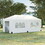 Outsunny 10' x 19.5' Pop Up Canopy Tent with Sidewalls, Height Adjustable Large Party Tent Event Shelter with Leg Weight Bags, Double Doors and Wheeled Carry Bag for Garden, Patio, White