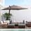 Outsunny 8FT Cantilever Patio Umbrella, Square Outdoor Offset Umbrella with 360&#176; Rotation, Aluminum Hanging Umbrella with 3-Position Tilt, Crank & Cross Base for Garden, Brown