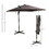 Outsunny 8FT Cantilever Patio Umbrella, Square Outdoor Offset Umbrella with 360&#176; Rotation, Aluminum Hanging Umbrella with 3-Position Tilt, Crank & Cross Base for Garden, Brown