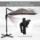 Outsunny 8FT Cantilever Patio Umbrella, Square Outdoor Offset Umbrella with 360&#176; Rotation, Aluminum Hanging Umbrella with 3-Position Tilt, Crank & Cross Base for Garden, Brown